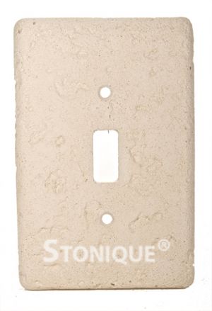 Stonique® Single Toggle Switch Plate Cover in Biscuit